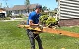 Reed Sheppard helps clean up disaster damage in Laurel County (Photo via Joshua Maxey on Facebook)